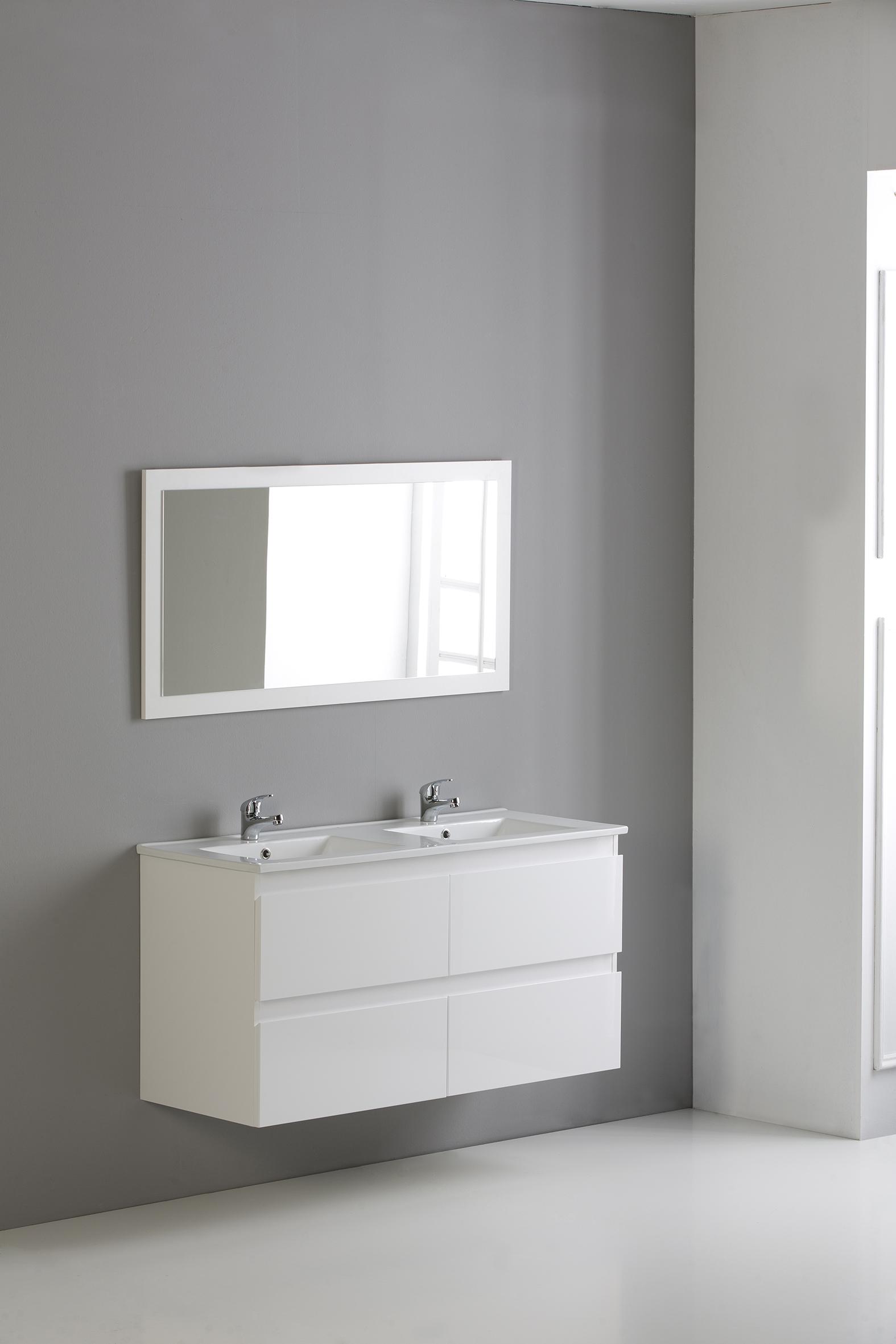 METROPOLIS 120 ESPEJO LAVABO MUEBLE DE BAÑO BLANCO